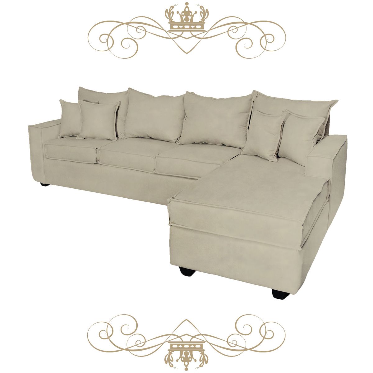 LIVINGYTERRAZAS CL - Sofá L Derecha Homero BIG CHL 280x175 Paquetes Resortes Beige