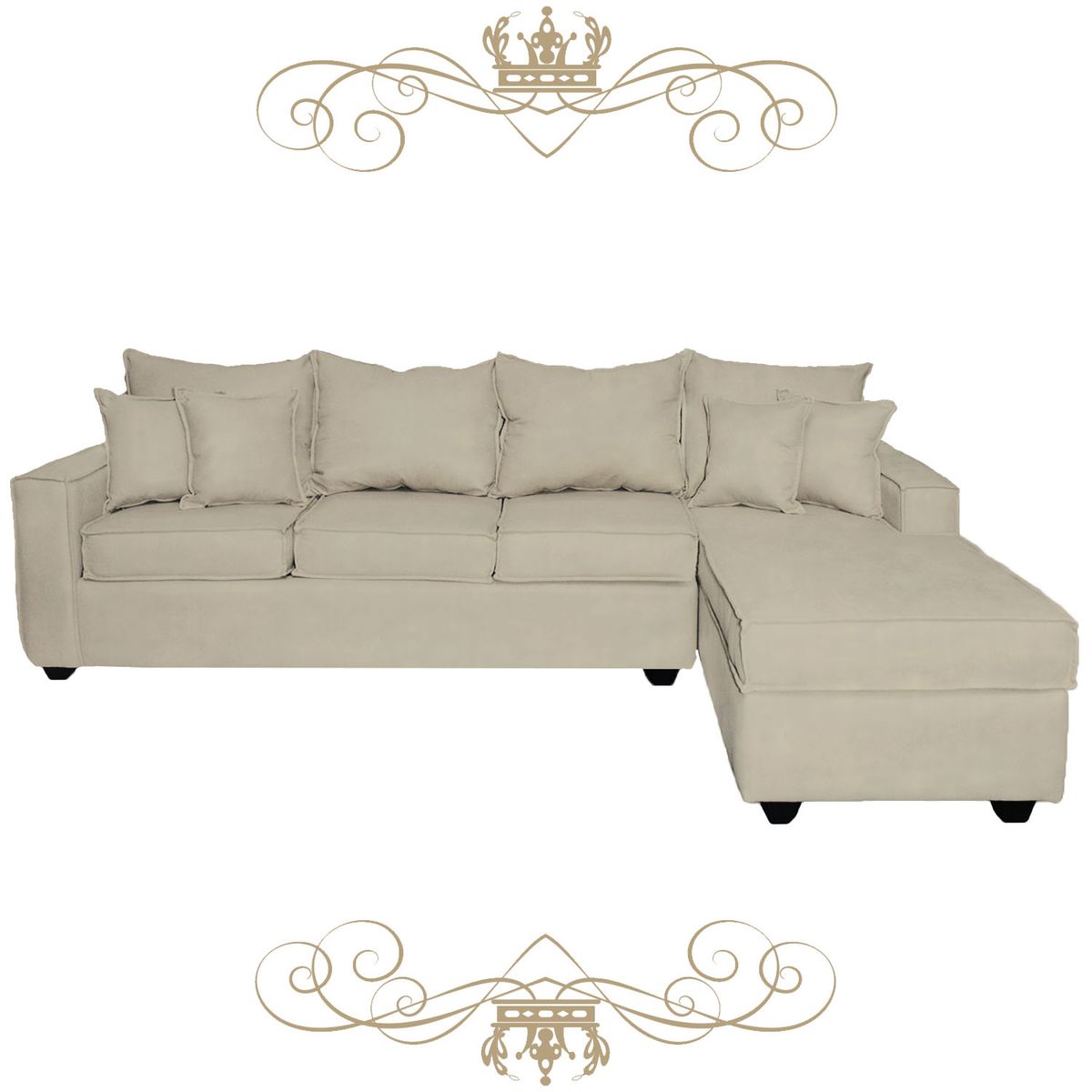 LIVINGYTERRAZAS CL - Sofá L Derecha Homero BIG CHL 280x175 Paquetes Resortes Beige