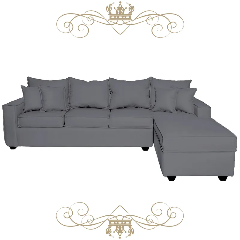 LIVINGYTERRAZAS CL - Sofá L Derecha Homero BIG CHL 280x175 Paquetes Resortes Gris Medio