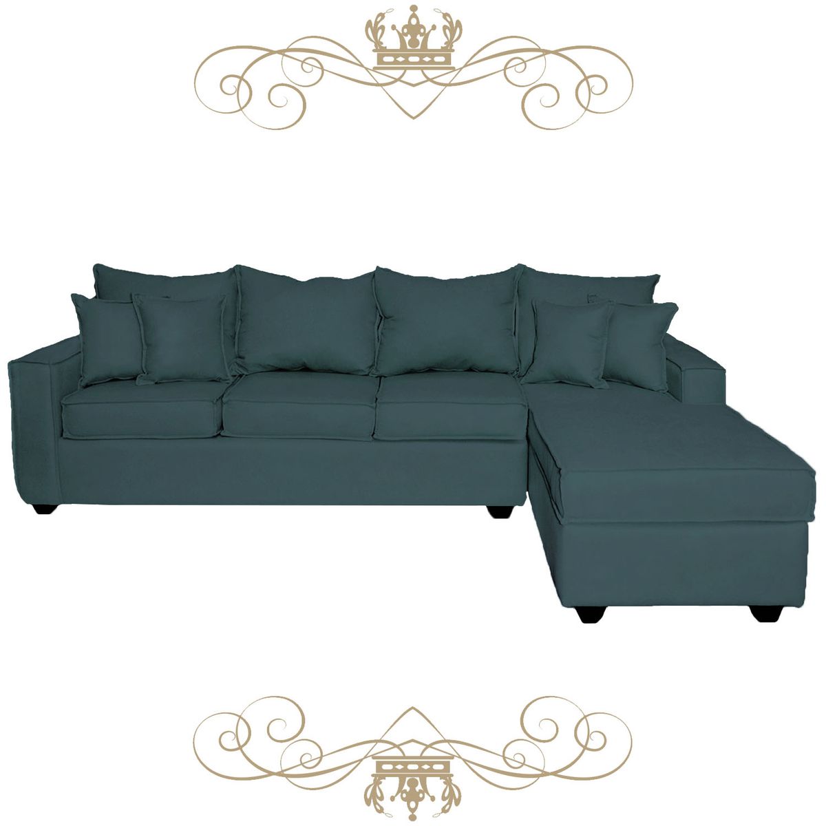 LIVINGYTERRAZAS CL - Sofá L Derecha Homero BIG CHL 280x175 Paquetes Resortes Esmeralda