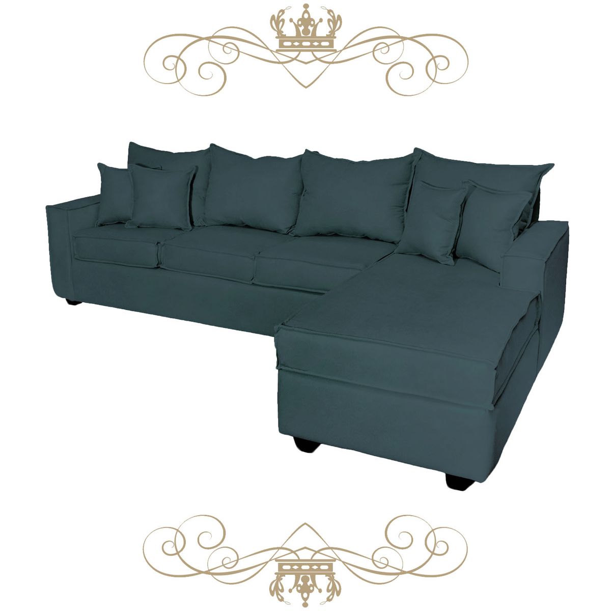 LIVINGYTERRAZAS CL - Sofá L Derecha Homero BIG CHL 280x175 Paquetes Resortes Esmeralda