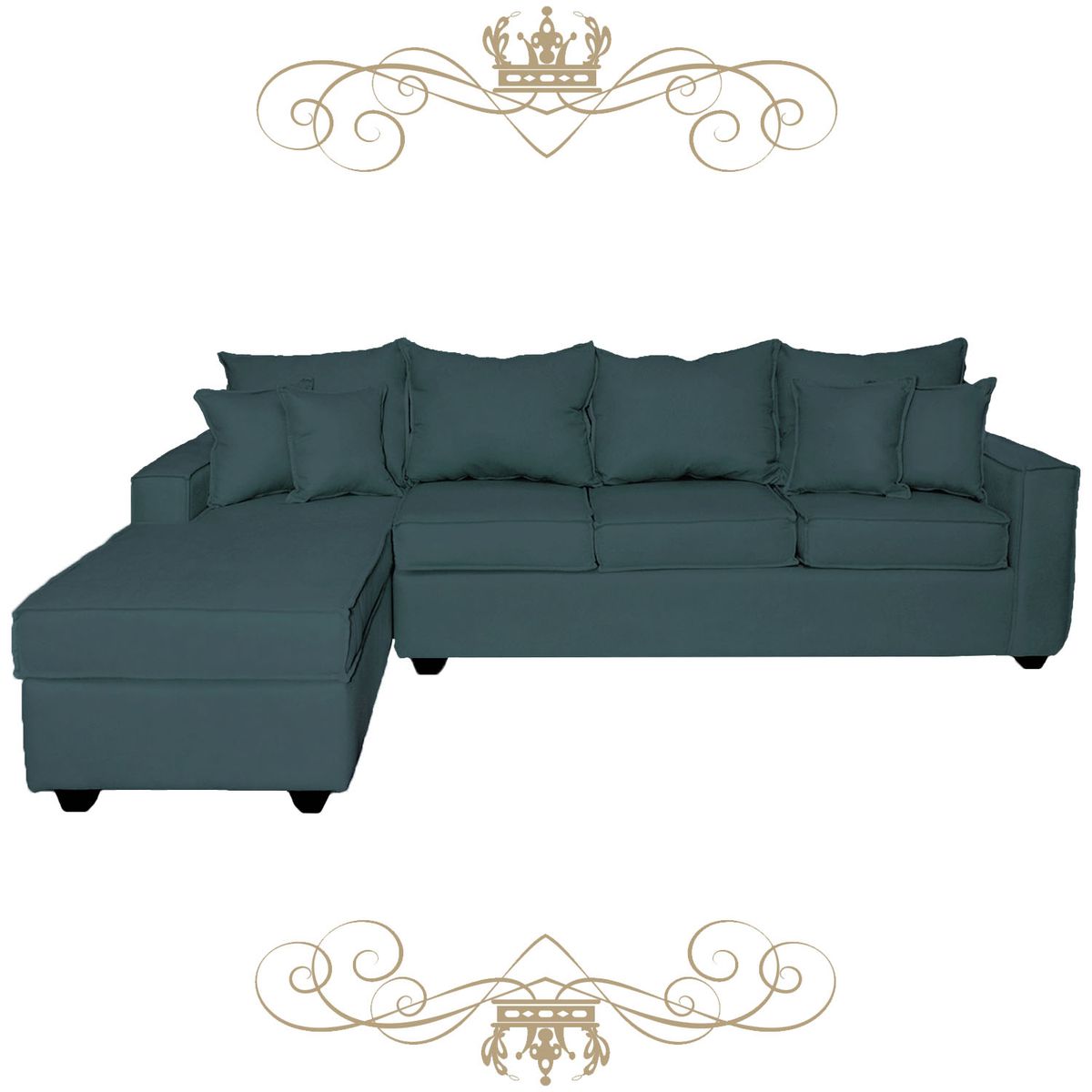 LIVINGYTERRAZAS CL - Sofá L Izquierda Homero BIG CHL 280x175 Paquetes Resortes Esmeralda