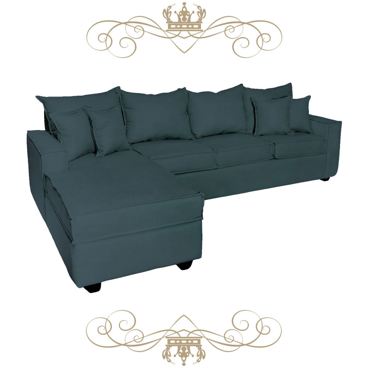 LIVINGYTERRAZAS CL - Sofá L Izquierda Homero BIG CHL 280x175 Paquetes Resortes Esmeralda