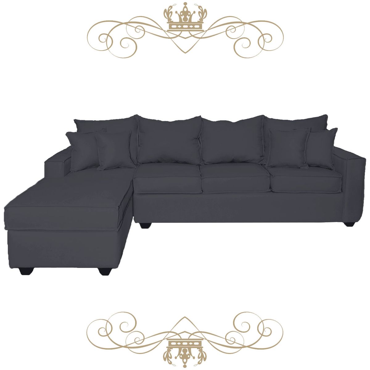 LIVINGYTERRAZAS CL - Sofá L Izquierda Homero BIG CHL 280x175 Paquetes Resortes Gris Marengo