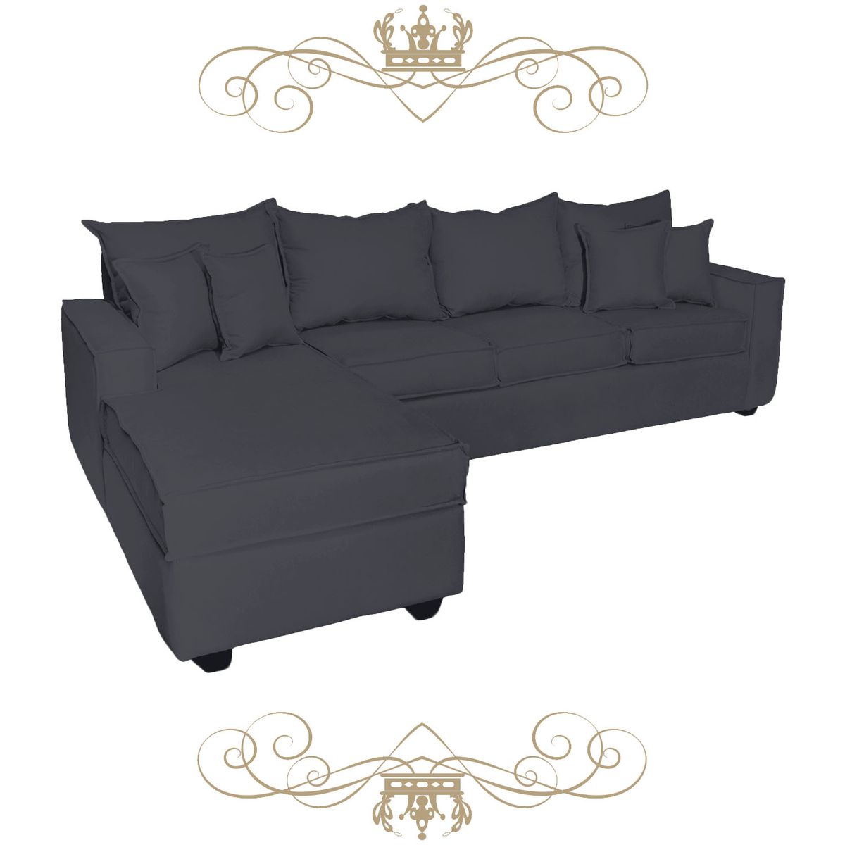 LIVINGYTERRAZAS CL - Sofá L Izquierda Homero BIG CHL 280x175 Paquetes Resortes Gris Marengo