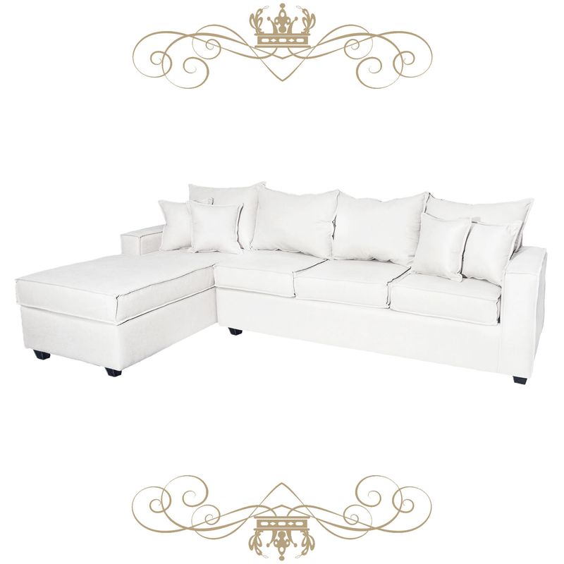 LIVINGYTERRAZAS CL - Sofá L Izquierda Homero BIG CHL 280x175 Paquetes Resortes Blanco Hueso