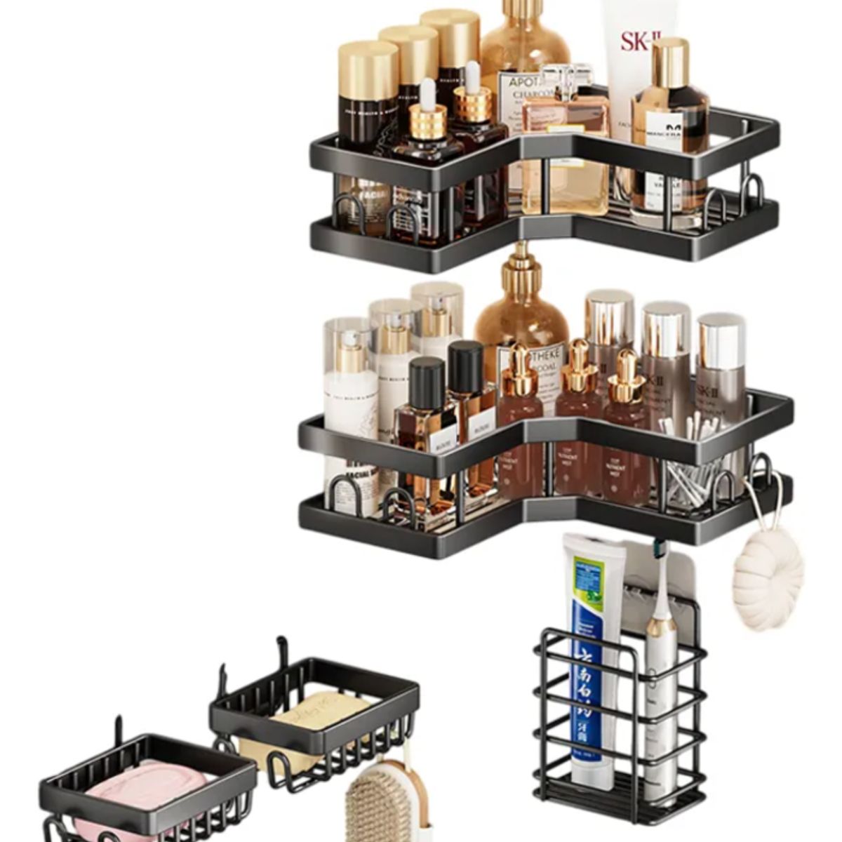 GENERICO - Set de 5 Organizadores de Pared para Ducha