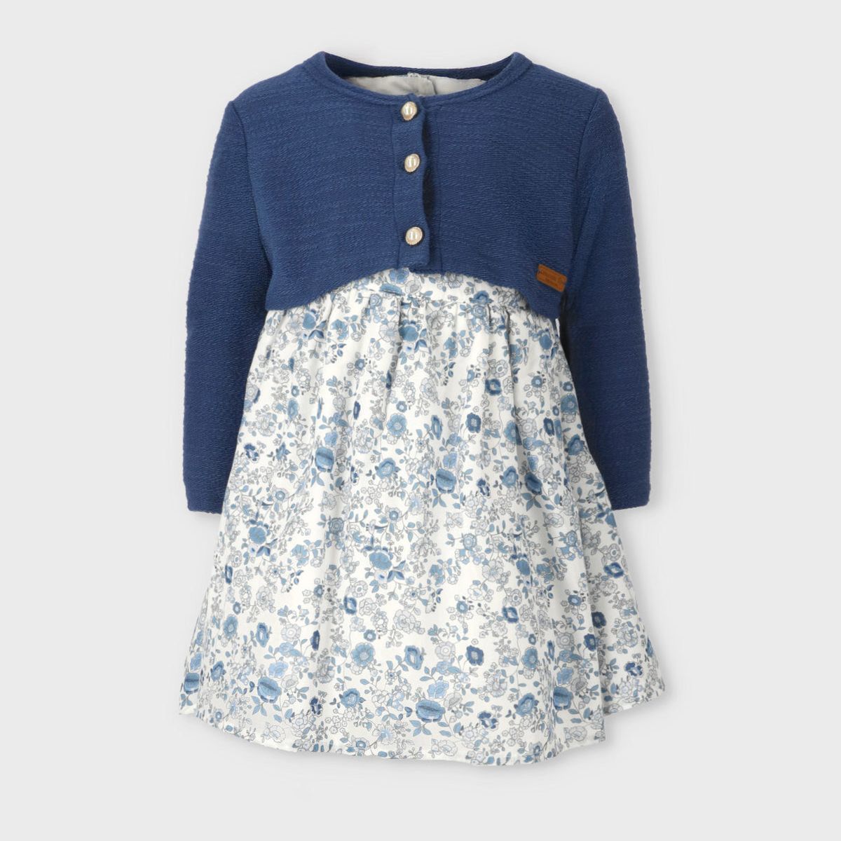 LIMONADA - Vestido bebé floreado azul marino Limonada