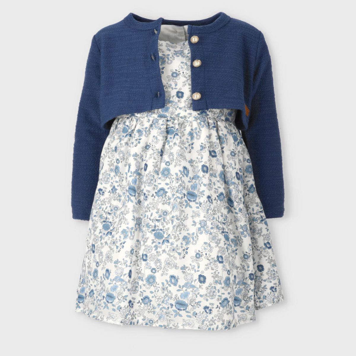 LIMONADA - Vestido bebé floreado azul marino Limonada