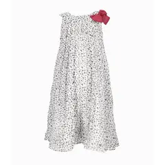 LIMONADA - Vestido niña cuello halter blanco