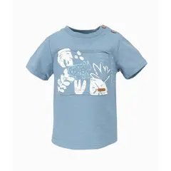 BLACK AND BLUE - Polera manga corta bebé long fit azul