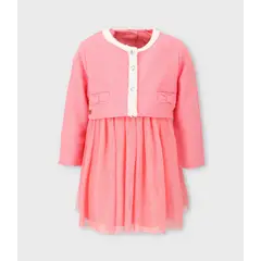 LIMONADA - Vestido bebé con bolero coral