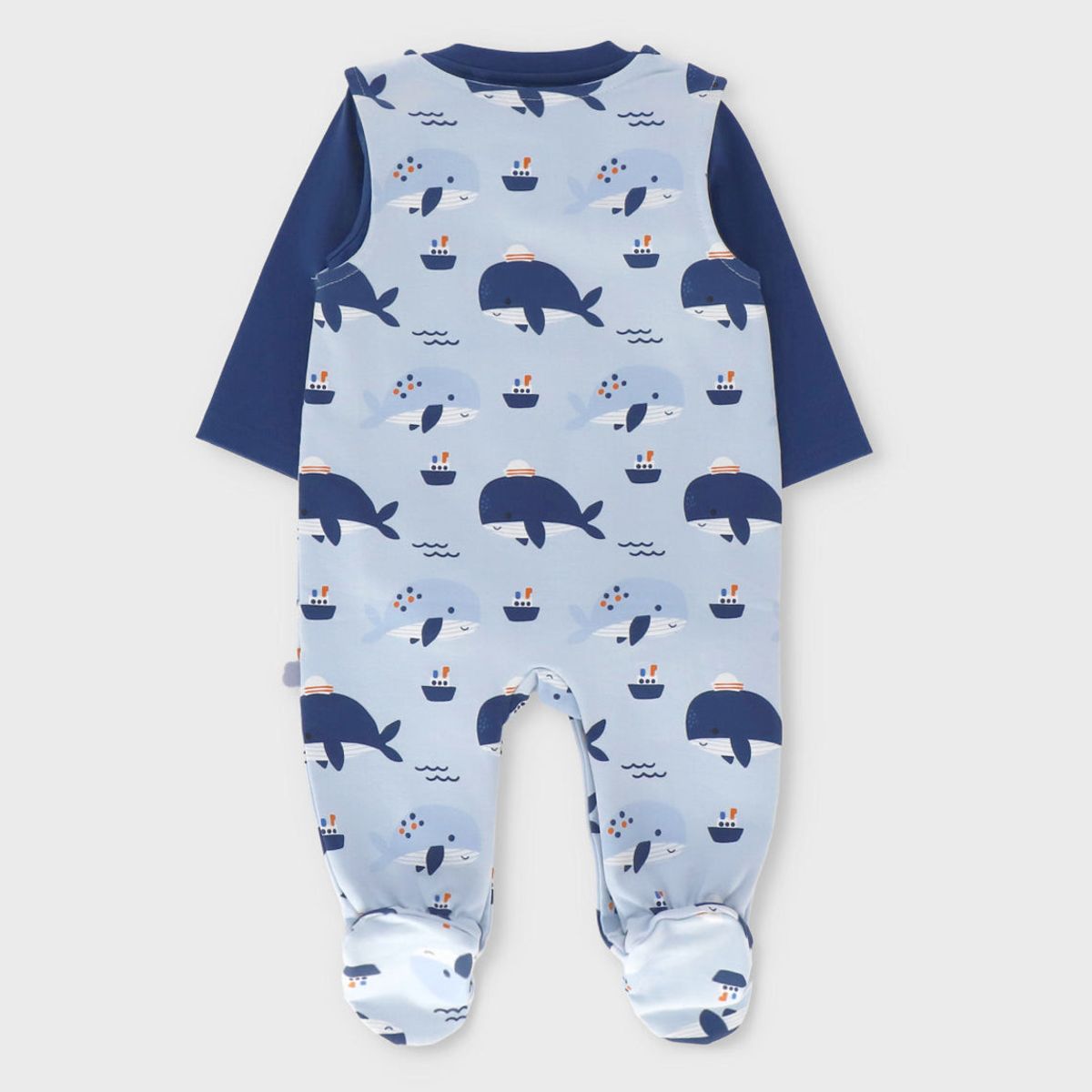 BLACK AND BLUE - Conjunto recién nacido con body celeste Black and Blue