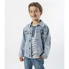 BLACK AND BLUE - Chaqueta niño denim azul