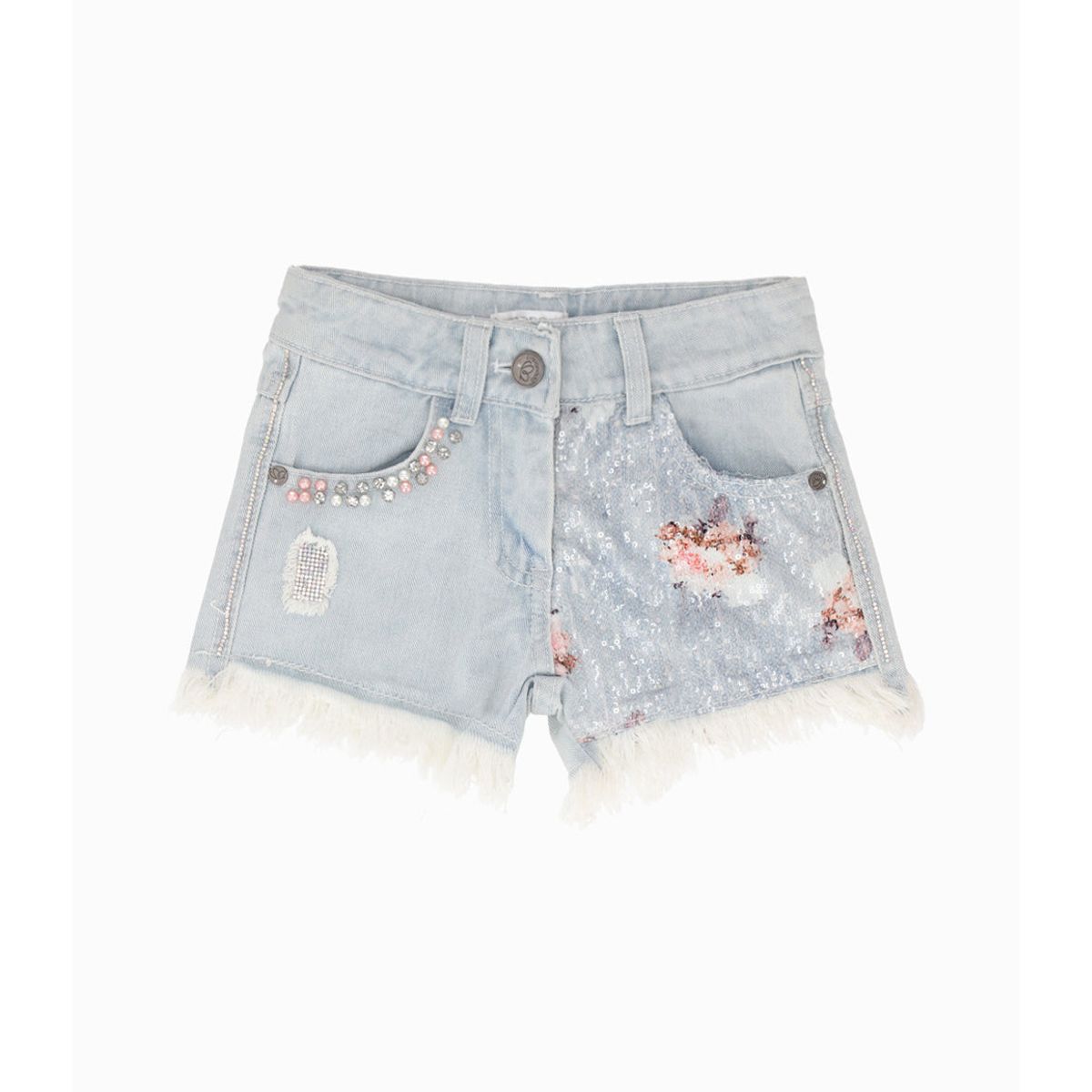 LIMONADA - Short niña lentejuelas celeste Limonada