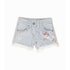 LIMONADA - Short niña lentejuelas celeste