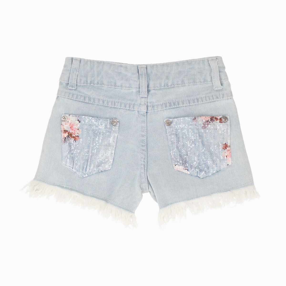 LIMONADA - Short niña lentejuelas celeste Limonada