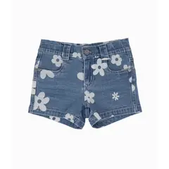 LIMONADA - Short niña con flores celeste