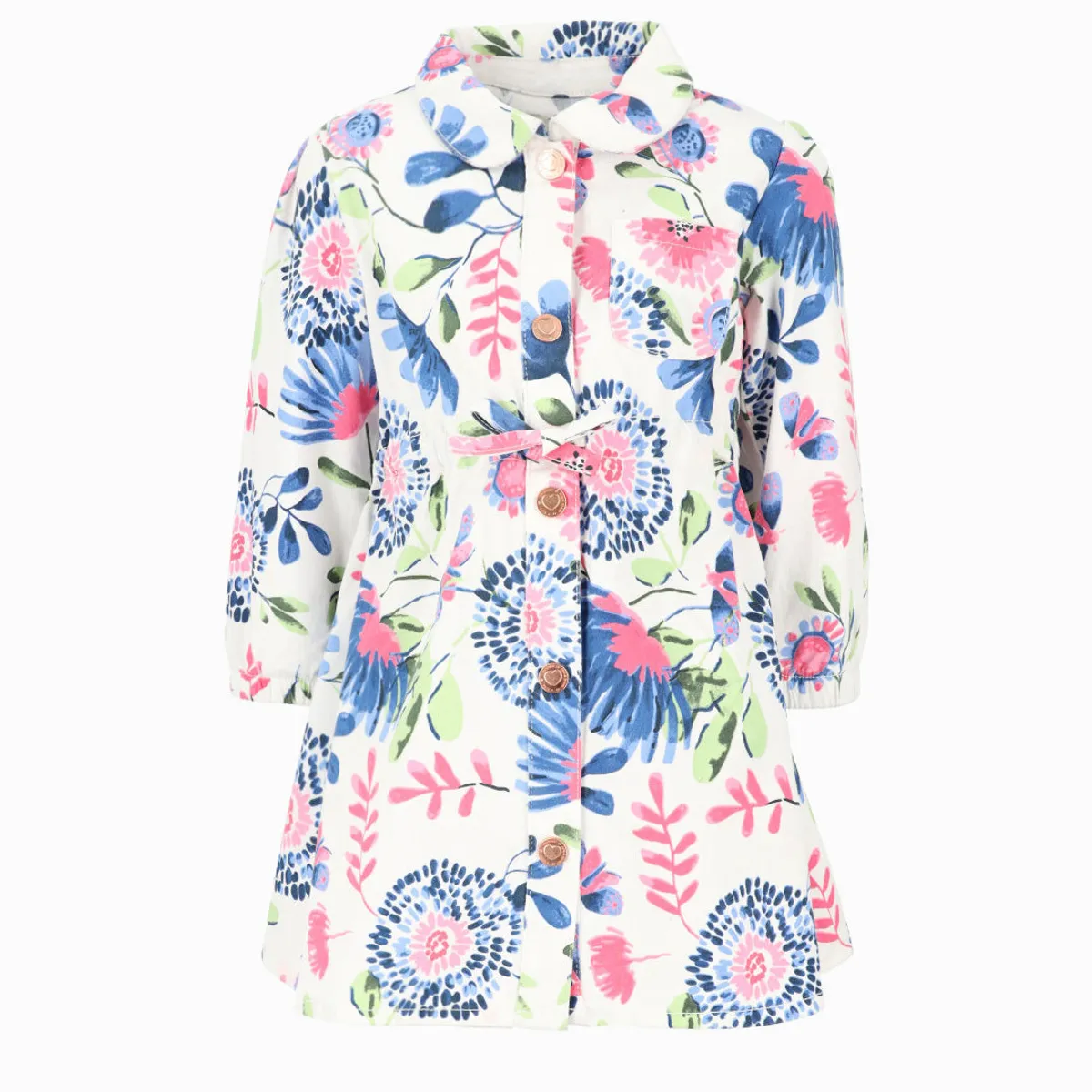 4KIDS - Vestido bebé floreado blanco 4 Kids