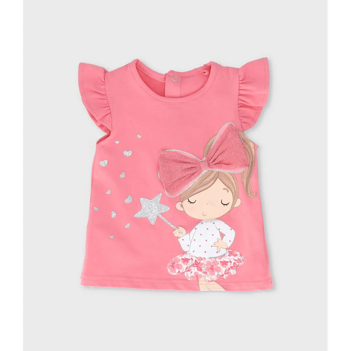 LIMONADA - Polera manga corta bebé con lazo coral Limonada