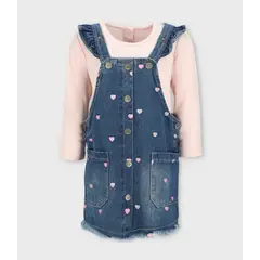 LIMONADA - Vestido bebé de denim azul