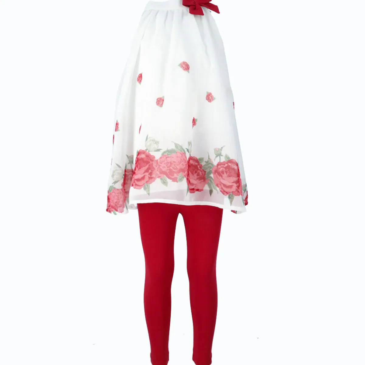 LIMONADA - Conjunto niña con flores rojo Limonada