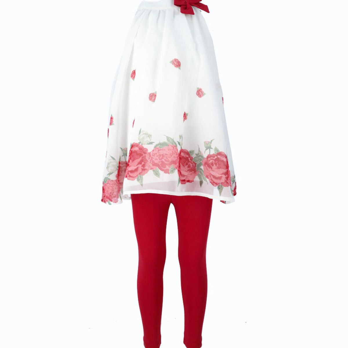 LIMONADA - Conjunto niña con flores rojo Limonada