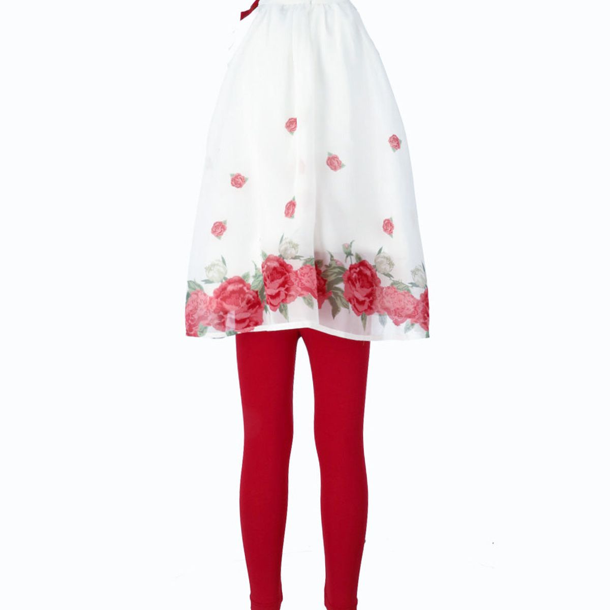 LIMONADA - Conjunto niña con flores rojo Limonada