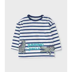 BLACK AND BLUE - Polera manga larga bebé con bolsillo azul