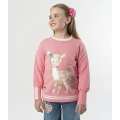 LIMONADA - Polerón niña con ciervo coral