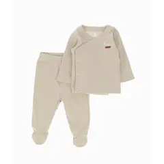 BLACK AND BLUE - Conjunto recién nacido básico beige