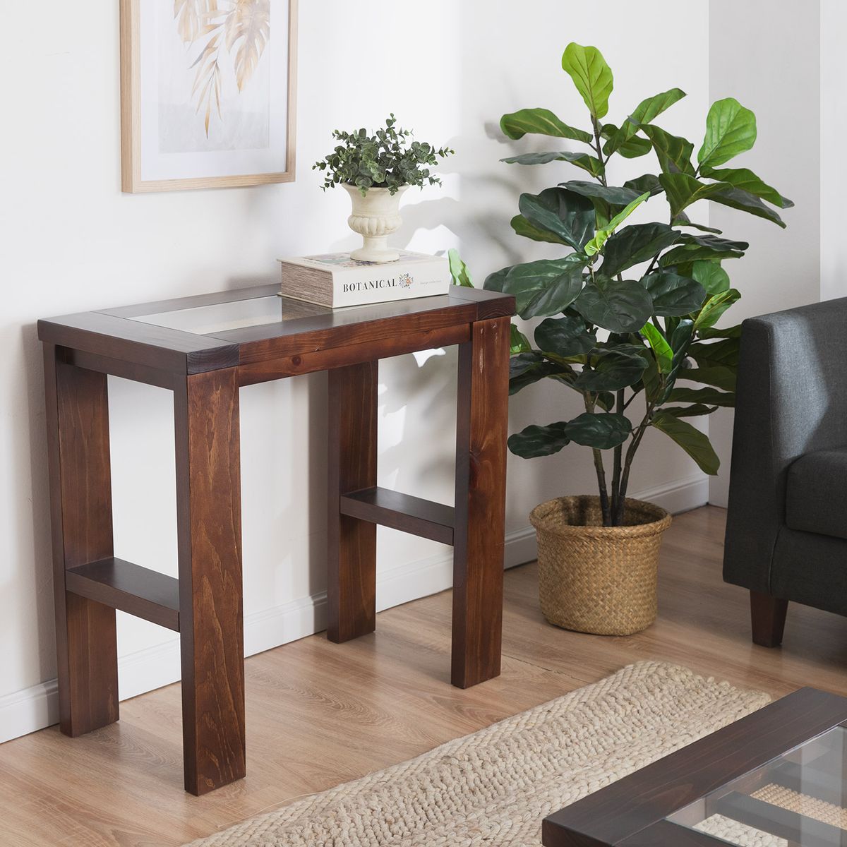 EROOMS - MESA  ARRIMO BARCELONA SISAL CHOCOLATE