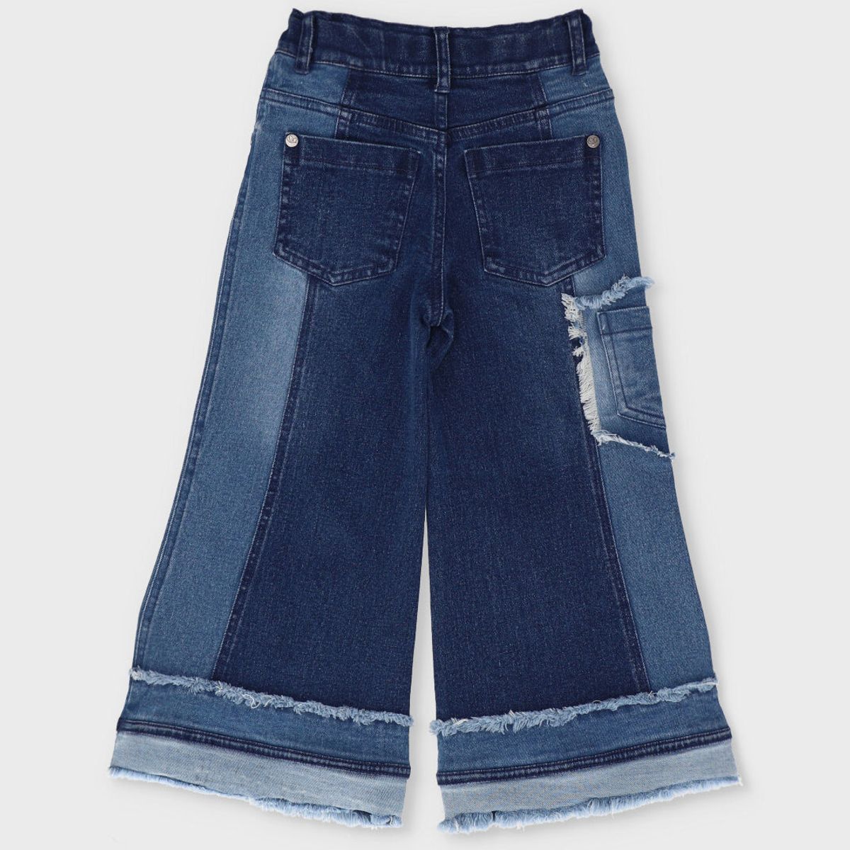 LIMONADA - Jeans niña aplicación de flores azul Limonada