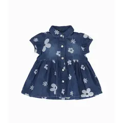 LIMONADA - Vestido recién nacida con flores azul