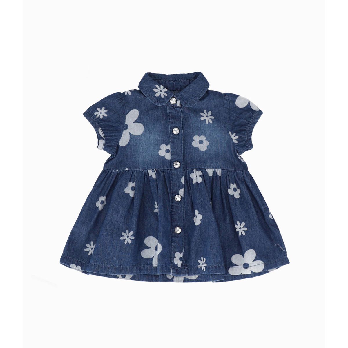 LIMONADA - Vestido recién nacida con flores azul Limonada