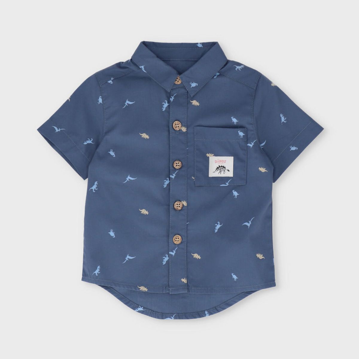 BLACK AND BLUE - Camisa manga corta niño con dinosaurios azul Black and Blue