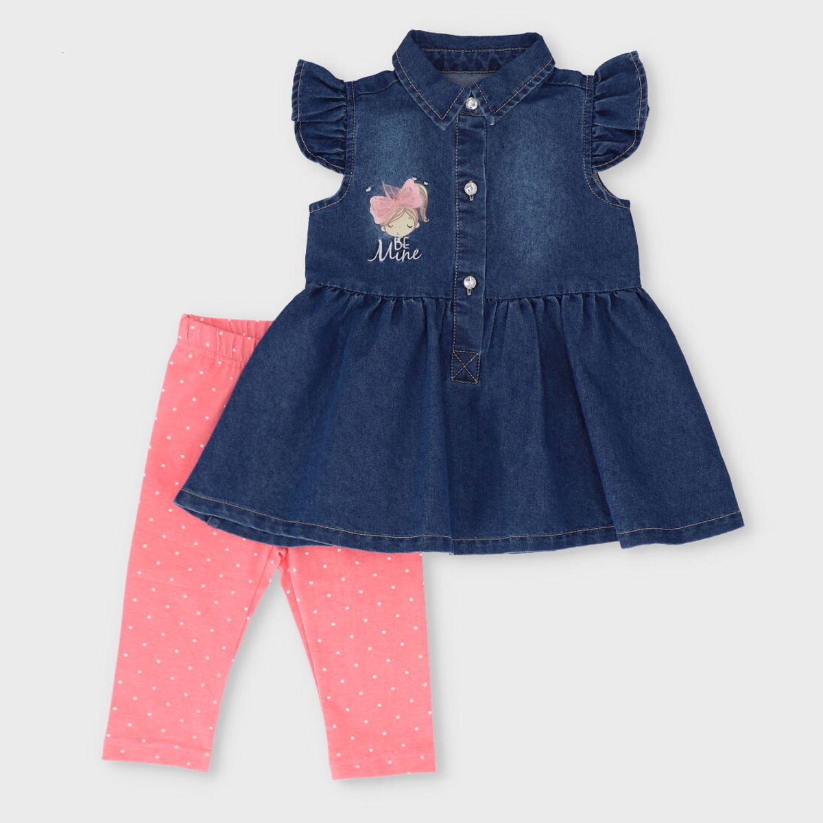 LIMONADA - Conjunto bebé con puntos azul Limonada