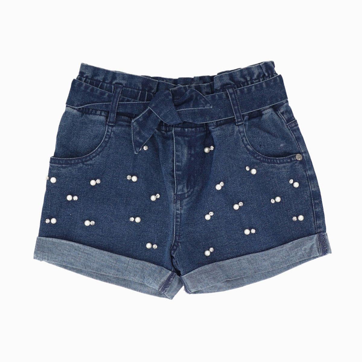 LIMONADA - Short niña con lazo azul Limonada