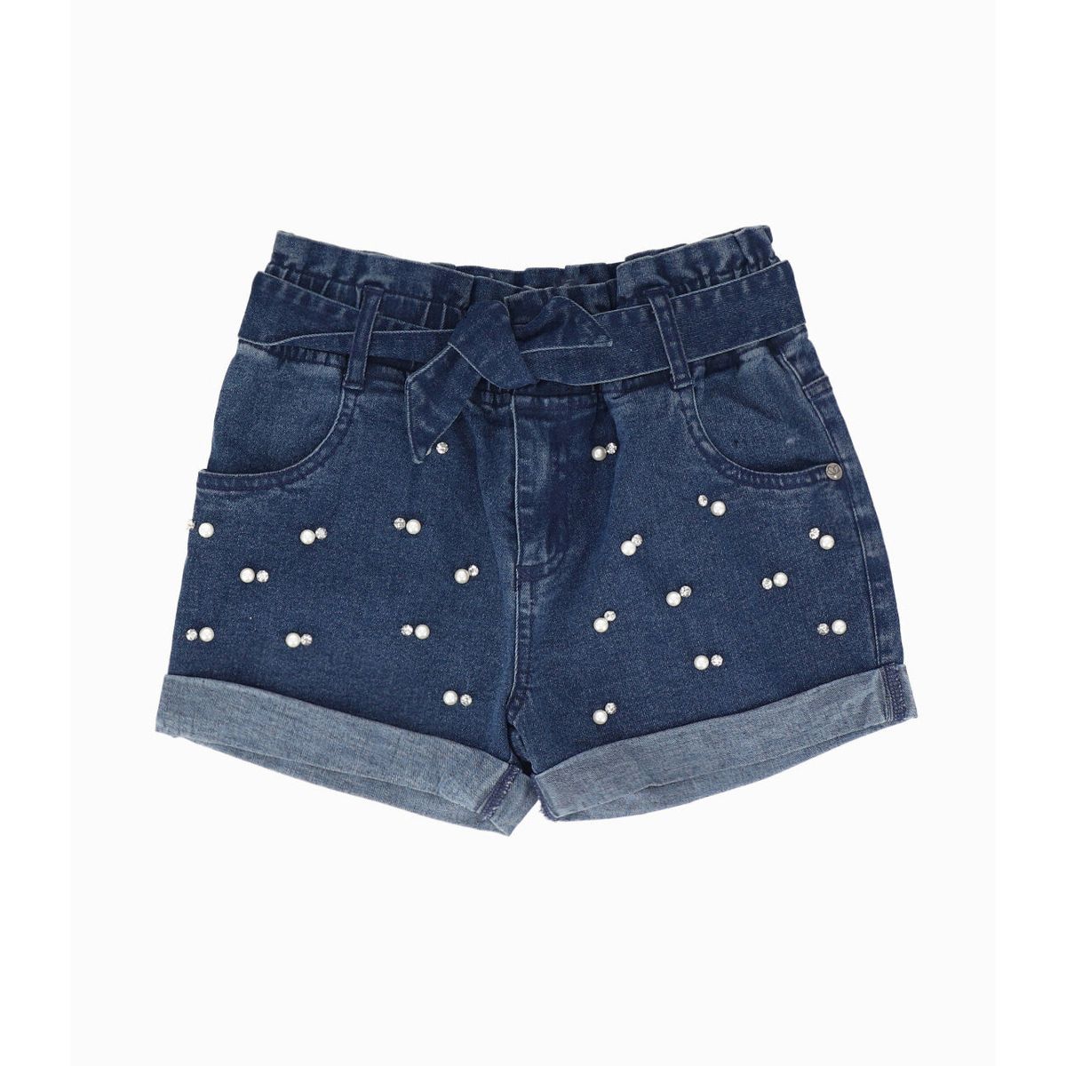 LIMONADA - Short niña con lazo azul Limonada