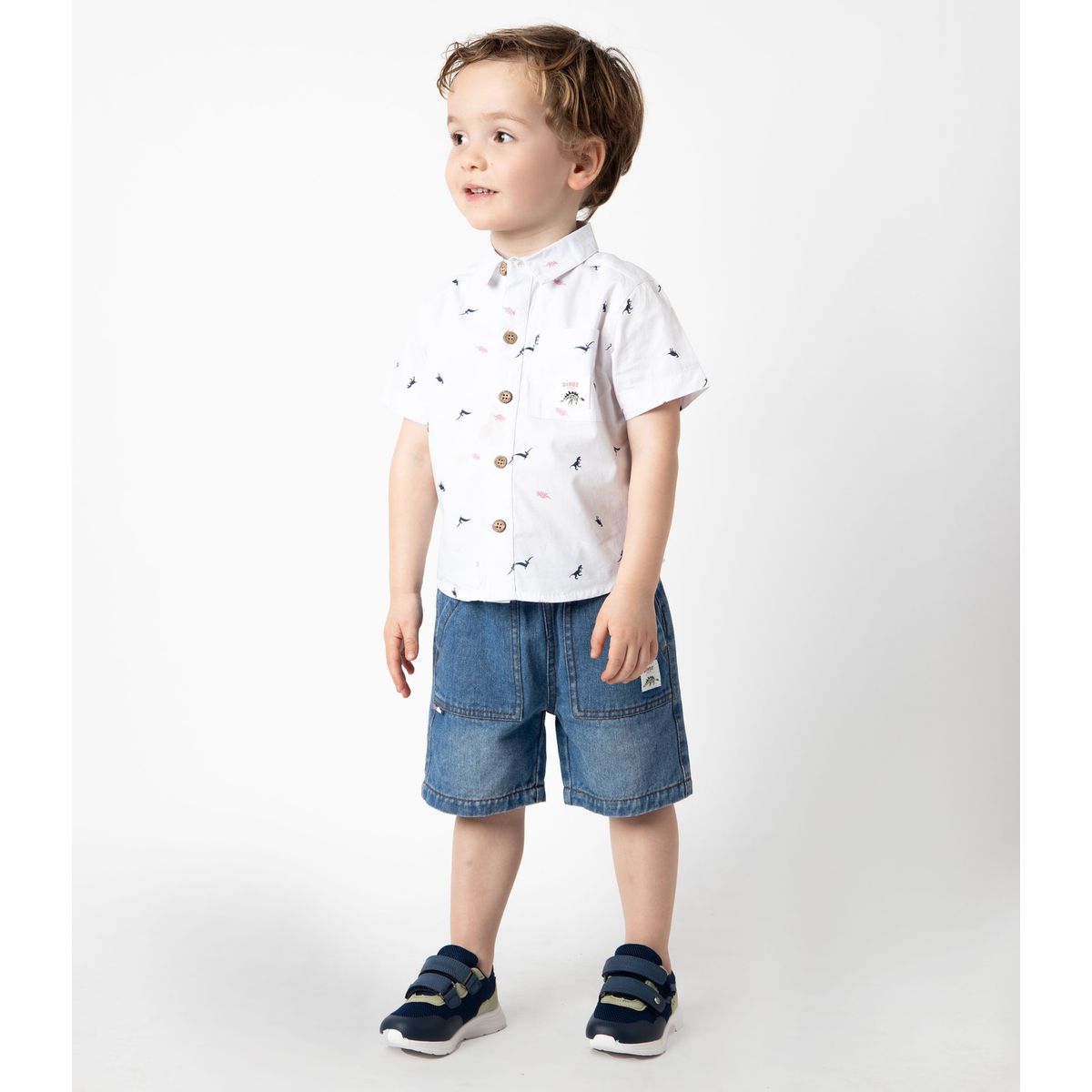 BLACK AND BLUE - Bermuda bebé denim celeste Black and Blue