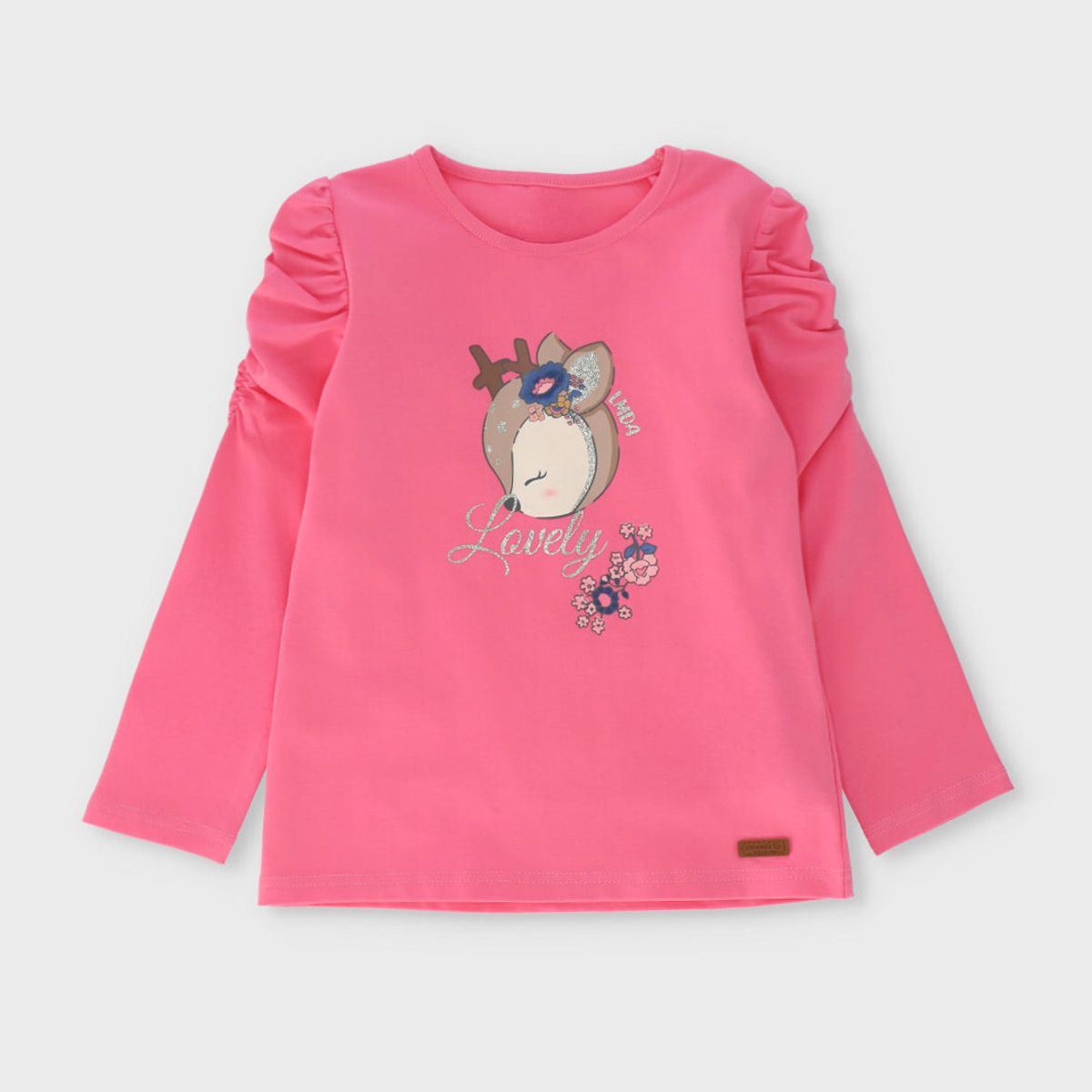 LIMONADA - Polera manga larga niña con ciervo coral Limonada