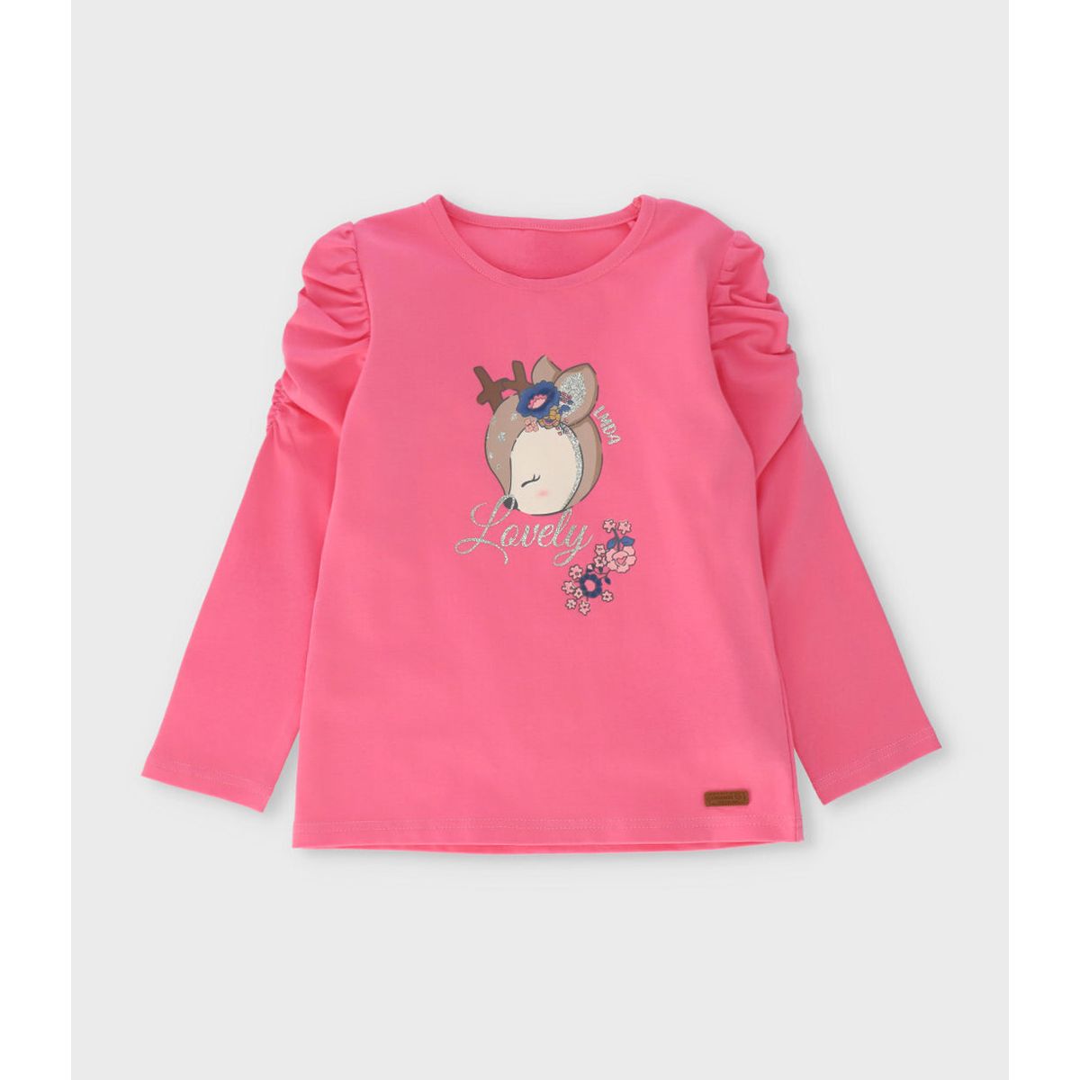 LIMONADA - Polera manga larga niña con ciervo coral Limonada