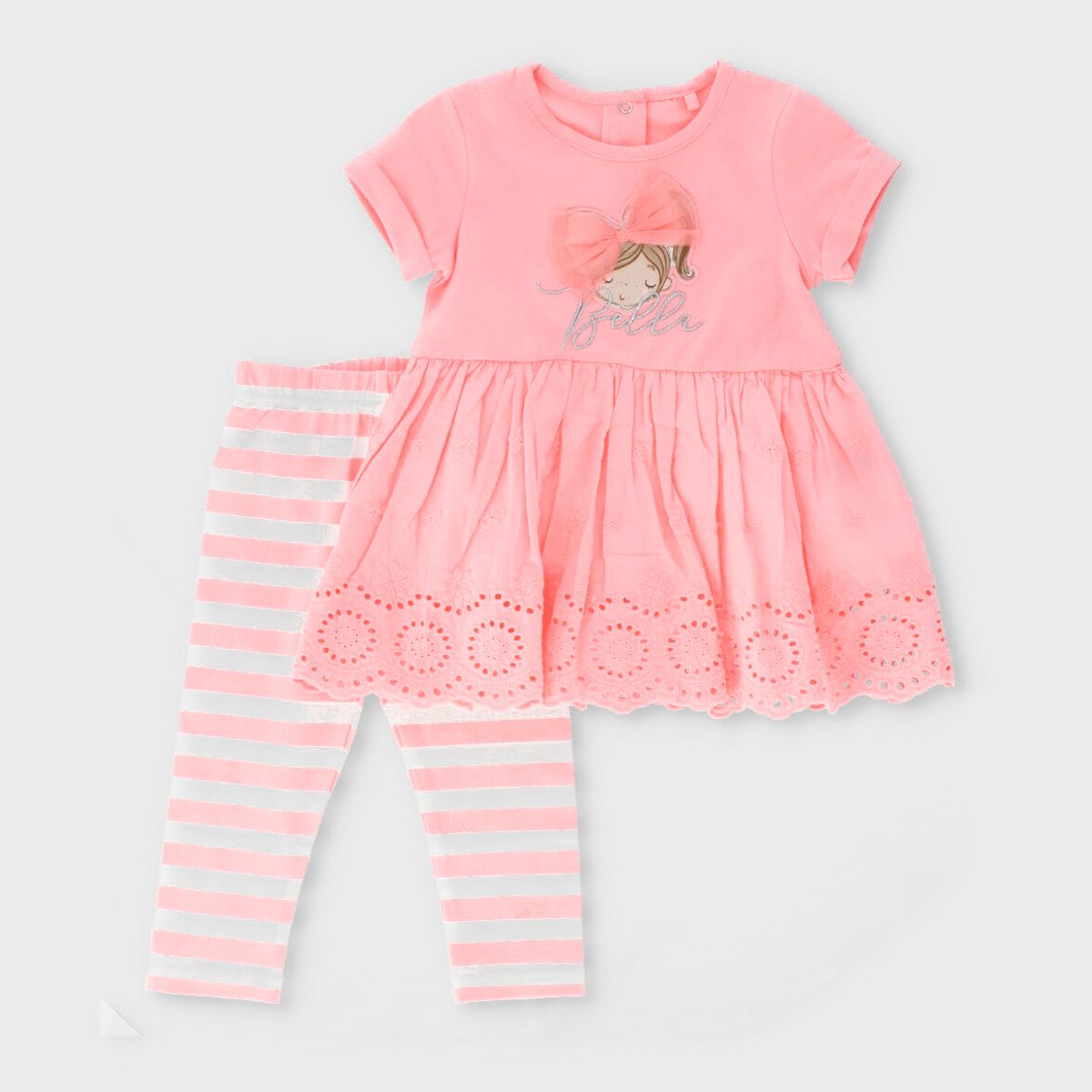 LIMONADA - Conjunto bebé con bordado coral Limonada