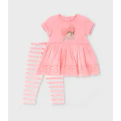 LIMONADA - Conjunto bebé con bordado coral