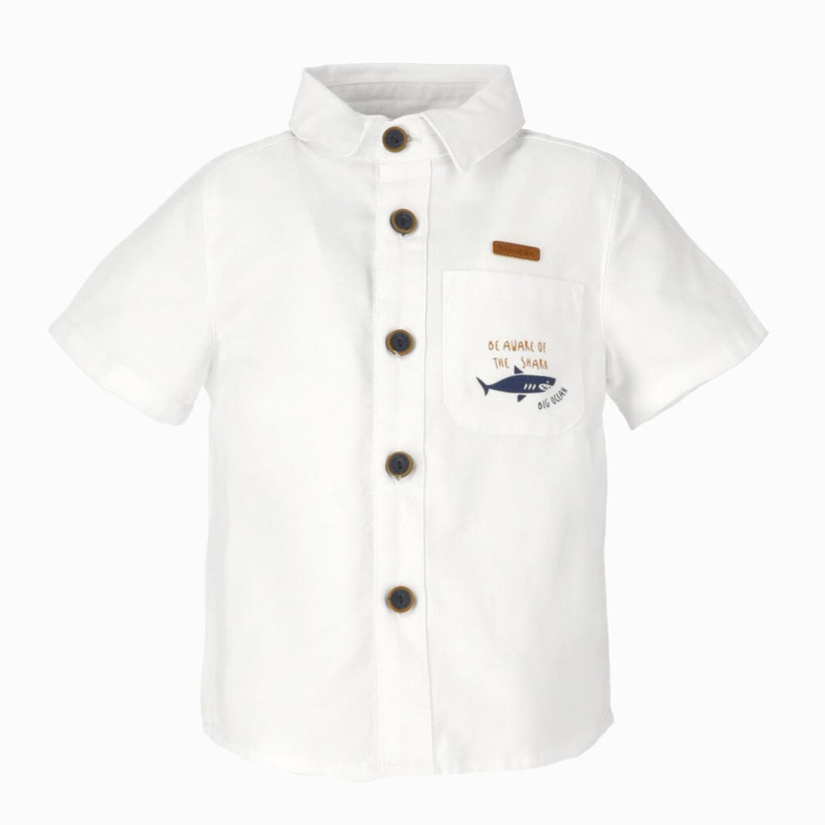 BLACK AND BLUE - Camisa manga corta bebé con bolsillo blanco Black and Blue