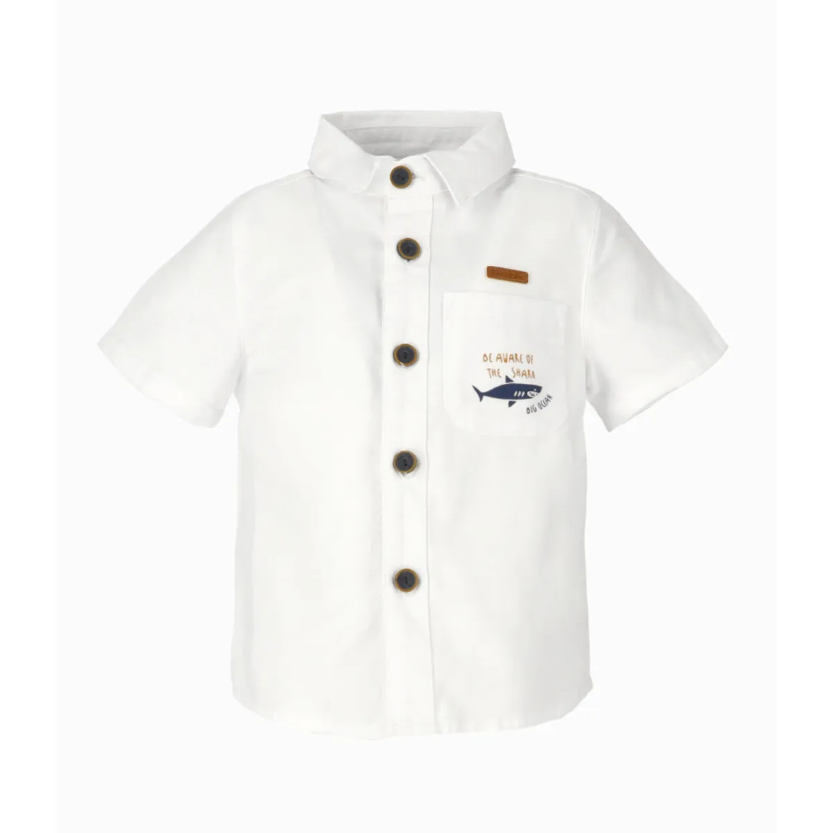 BLACK AND BLUE - Camisa manga corta bebé con bolsillo blanco Black and Blue