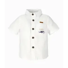 BLACK AND BLUE - Camisa manga corta bebé con bolsillo blanco