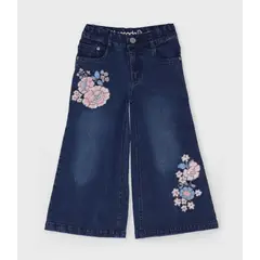 LIMONADA - Jeans niña con flores azul