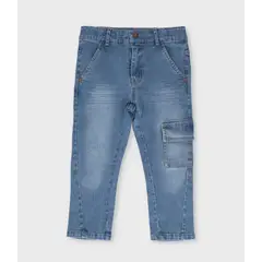 BLACK AND BLUE - Jeans niño cargo celeste