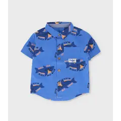 BLACK AND BLUE - Camisa manga corta bebé con tiburones azul